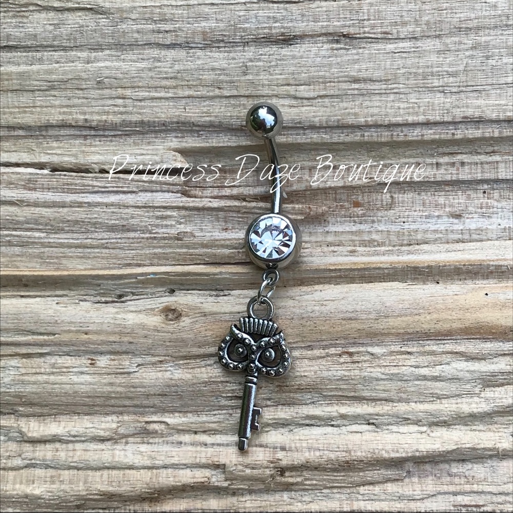 Unique Owl Key Belly Button Ring‎